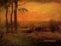 Pastoral Landschaft bei Sonnenuntergang Tonalist George Inness